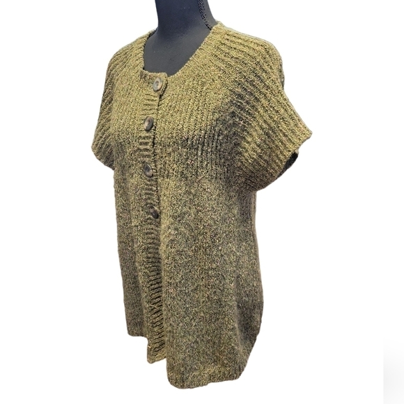 Charter Club Green  Babydoll Cardigan 78% Acrylic, 18% poly, 4% wool Y2K - Picture 2 of 10